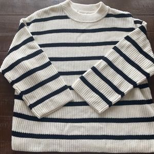H&M M Black & White Striped Sweater